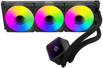 Система водяного охлаждения GMNG GG-LC360ARGB1 ARGB 120x120x25mm Soc-AM5/AM4/1151/1200/2066/1700 черный 4-pin 22-35dB Al+Cu 350W 1550gr Ret (GG-LC360ARGB1-BK) от магазина РЭССИ