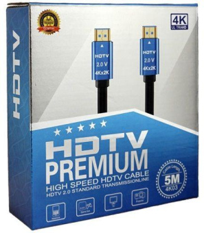 Кабель аудио-видео Premier 11243 HDMI (m)/HDMI (m) 5м. позолоч.конт. черный от магазина РЭССИ