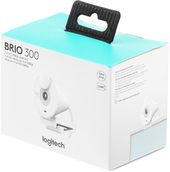 Камера Web Logitech HD Webcam Brio 300 белый 2Mpix (1920x1080) USB Type-C с микрофоном (960-001442) от магазина РЭССИ