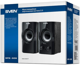 Колонки Sven SPS-606 2.0 черный 6Вт от магазина РЭССИ