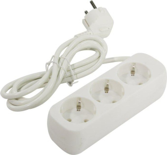 Сетевой удлинитель Defender E318 1.8м (3 розетки) белый (пакет ПЭ) от магазина РЭССИ