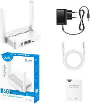 Роутер беспроводной Cudy LT300 N300 10/100BASE-TX/4G cat. 4 белый от магазина РЭССИ