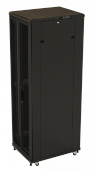 Шкаф коммутационный Hyperline (TTB-1866-DD-RAL9004) напольный 18U 600x600мм пер.дв.перфор.2ств. задн.дв.перфор. 800кг черный IP20 сталь от магазина РЭССИ