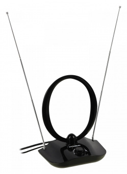 Антенна телевизионная Hyundai H-TAI400 30дБ активная черный каб.:1.85м от магазина РЭССИ