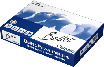 Бумага Ballet Classic B A4 марка B/80г/м2/500л./белый CIE153% общего назначения(офисная) от магазина РЭССИ