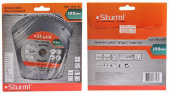 Диск пильный по дер. Sturm! 9020-190-20-48T d=190мм d(посад.)=20мм (циркулярные пилы) от магазина РЭССИ