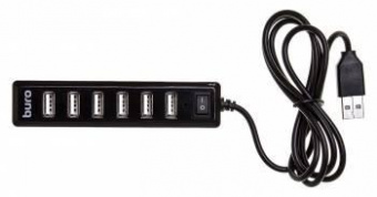 Разветвитель USB 2.0 Buro BU-HUB7-1.0-U2.0 7порт. черный от магазина РЭССИ