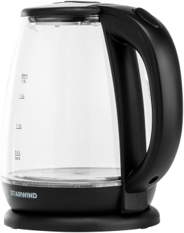 Чайник электрический Starwind SKS4517 1.7л. 2200Вт черный (корпус: стекло) от магазина РЭССИ