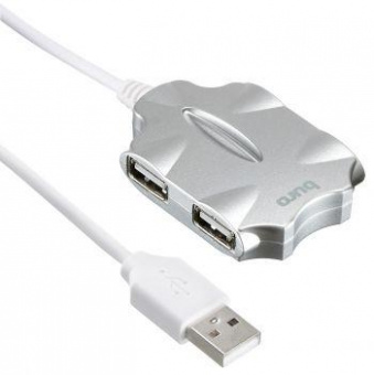 Разветвитель USB 2.0 Buro BU-HUB4-0.5-U2.0-Candy 4порт. серебристый от магазина РЭССИ