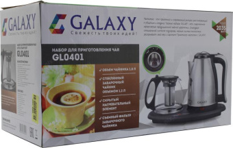 Чайный набор Galaxy Line гл0401л 1.8л. 2035Вт серебристый/черный корпус: металл от магазина РЭССИ