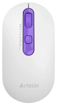 Мышь A4Tech Fstyler FG20 Tulip белый/фиолетовый оптическая (2000dpi) беспроводная USB для ноутбука (4but) от магазина РЭССИ