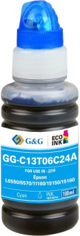 Чернила G&G GG-C13T06C24A №112 голубой 100мл для Epson L6550/6570/11160/15150/15160 от магазина РЭССИ