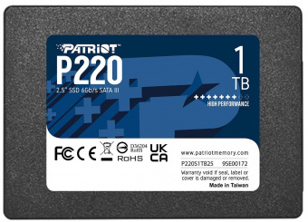 Накопитель SSD Patriot SATA III 1Tb P220S1TB25 P220 2.5" от магазина РЭССИ