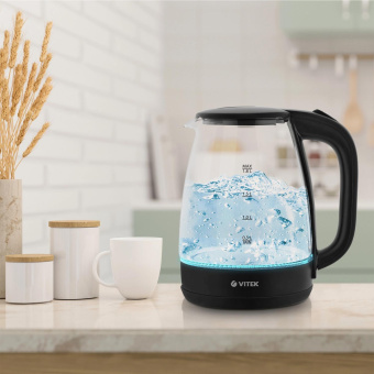 Чайник электрический Vitek VT-7004 1.8л. 1850Вт разноцветный корпус: стекло/пластик от магазина РЭССИ