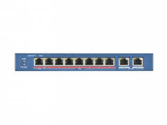 Коммутатор Hikvision DS-3E0310P-E/M 8x100Mb 1G 8PoE+ 60W неуправляемый от магазина РЭССИ