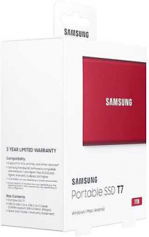 Накопитель SSD Samsung USB-C 1Tb MU-PC1T0R/WW T7 1.8" красный от магазина РЭССИ