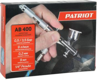 Аэрограф Patriot AB 400 9л/мин соп.:0.2мм бак:0.09л серебристый от магазина РЭССИ