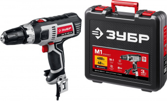 Дрель-шуруповерт Зубр ДШ-М1-400-2 К 400Вт патрон:быстрозажимной (кейс в комплекте) от магазина РЭССИ