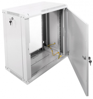 Шкаф коммутационный ЦМО ШРН-ЭКОНОМ (ШРН-Э-12.350.1) настенный 12U 600x350мм пер.дв.металл направл.под закл.гайки 85кг серый 300мм 15.39кг 180град. 608мм IP20 сталь от магазина РЭССИ