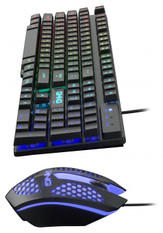 Клавиатура + мышь Оклик 400GMK клав:черный мышь:черный USB LED (1546779) от магазина РЭССИ