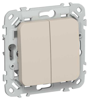 FLITE Выключатель 2-клавишный 10А ВС12-1-0-ФлЛ льняной IEK от магазина РЭССИ