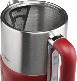 Чайник электрический Gorenje K17FER 1.7л. 2200Вт красный/серебристый (корпус: пластик) от магазина РЭССИ