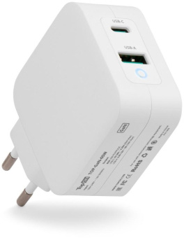 Блок питания TopON TOP-GaN-65W автоматический 65W 5V-20V 3.25A 2xUSB от бытовой электросети LED индикатор от магазина РЭССИ