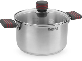 Кастрюля Rondell Stripes RDS-1280 3.4л. d=20см (с крышкой) стальной от магазина РЭССИ