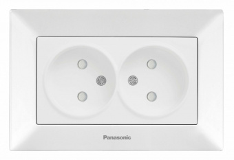 Розетка силов. Panasonic Arkedia WMTC02142WH-RU 2розет. скрыт. штор. IP20 белый (упак.:1шт) от магазина РЭССИ
