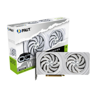 Видеокарта Palit PCI-E 4.0 RTX4070 DUAL WHITE OC NVIDIA GeForce RTX 4070 12Gb 192bit GDDR6 1920/20000 HDMIx1 DPx3 HDCP Ret от магазина РЭССИ