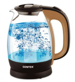 Чайник электрический Centek CT-0056 1.7л. 2200Вт коричневый/бежевый (корпус: стекло) от магазина РЭССИ