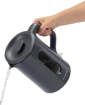 Чайник электрический Hyundai HYK-G4508 1.5л. 1700Вт серый/прозрачный корпус: стекло от магазина РЭССИ