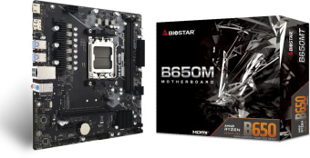 Материнская плата Biostar B650MT SocketAM5 AMD B650 2xDDR5 mATX AC`97 8ch(7.1) GbLAN RAID+HDMI+DP от магазина РЭССИ