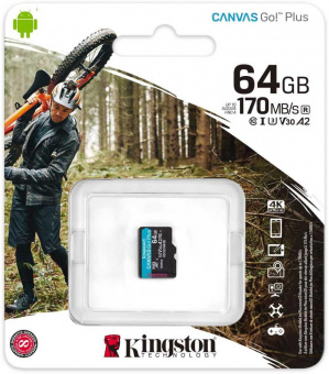 Флеш карта microSDXC 64Gb Class10 Kingston SDCG3/64GBSP Canvas Go! Plus w/o adapter от магазина РЭССИ