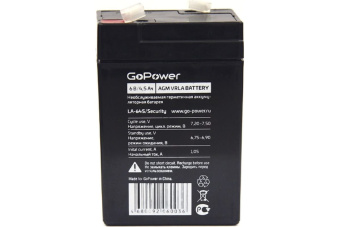 Аккумулятор GoPower LA-645 (6V, 4/5Ah) от магазина РЭССИ