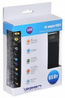 Блок питания Ippon D65U автоматический 65W 15V-19.5V 11-connectors 3.5A 1xUSB от бытовой электросети LСD индикатор от магазина РЭССИ