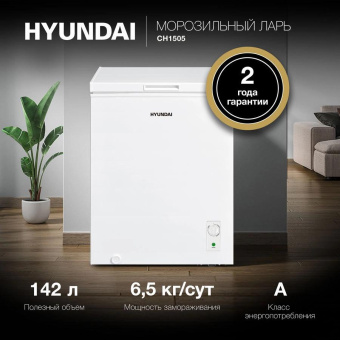 Морозильный ларь Hyundai CH1505 белый от магазина РЭССИ