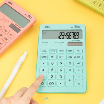 Калькулятор настольный Deli Touch EM01531 голубой 12-разр. от магазина РЭССИ