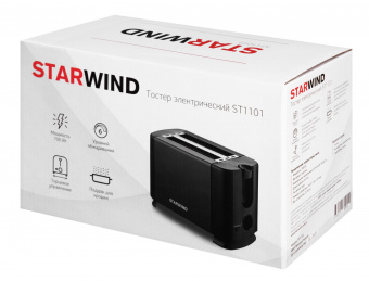Тостер Starwind ST1101 700Вт черный/черный от магазина РЭССИ