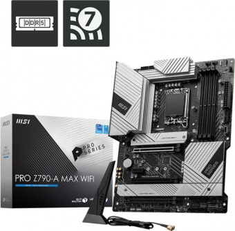 Материнская плата MSI PRO Z790-A MAX WIFI Soc-1700 Intel Z790 4xDDR5 ATX AC`97 8ch(7.1) 2.5Gg RAID+HDMI+DP от магазина РЭССИ