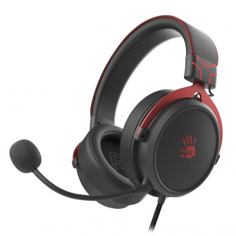 Наушники с микрофоном A4Tech Bloody M590i красный/черный 1м мониторные USB оголовье (M590I SPORTS RED) от магазина РЭССИ