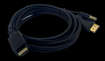 Кабель аудио-видео Buro HDMI (m)/DisplayPort (m) 2м. Позолоченные контакты черный (HDMI-DP-2M) от магазина РЭССИ