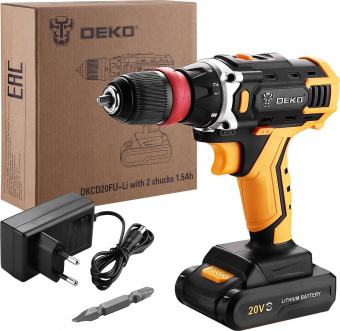 Дрель-шуруповерт Deko DKCD20FU-Li аккум. патрон:быстрозажимной (063-4176) от магазина РЭССИ
