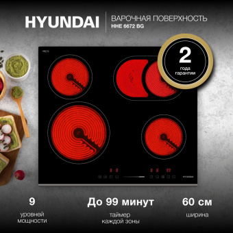 Индукционная варочная поверхность Hyundai HHI 3751 BG черный от магазина РЭССИ