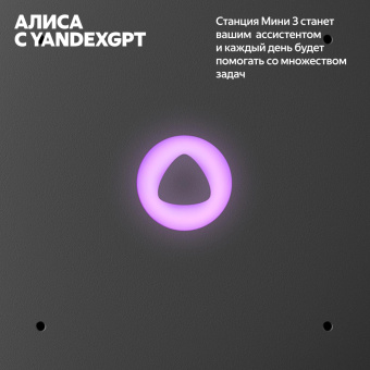 Умная колонка Yandex Станция Мини 3 Алиса серый 12W 1.0 BT/Wi-Fi (YNDX-00027GRY) от магазина РЭССИ