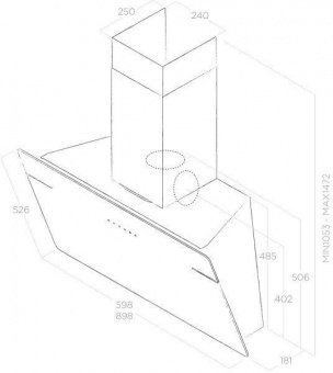 Вытяжка каминная Elica L`essenza BL/A/90 черный управление: сенсорное (1 мотор) от магазина РЭССИ