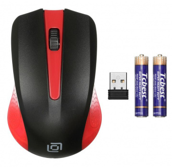 Мышь Оклик 485MW черный/красный оптическая (1200dpi) беспроводная USB для ноутбука (3but) от магазина РЭССИ