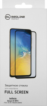 Защитное стекло для экрана Redline черный для Infinix Smart 6 NFC 2.5D 1шт. (УТ000028372) от магазина РЭССИ
