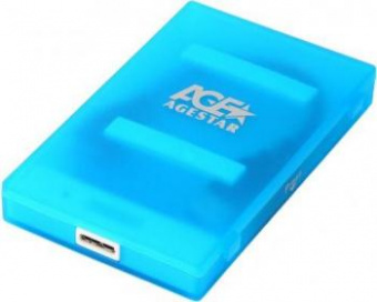 Внешний корпус для HDD/SSD AgeStar 3UBCP1-6G SATA USB3.0 пластик синий 2.5" от магазина РЭССИ