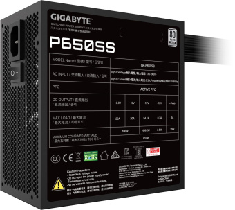 Блок питания Gigabyte ATX 650W GP-P650SS 80+ silver (20+4pin) APFC 120mm fan 5xSATA RTL от магазина РЭССИ